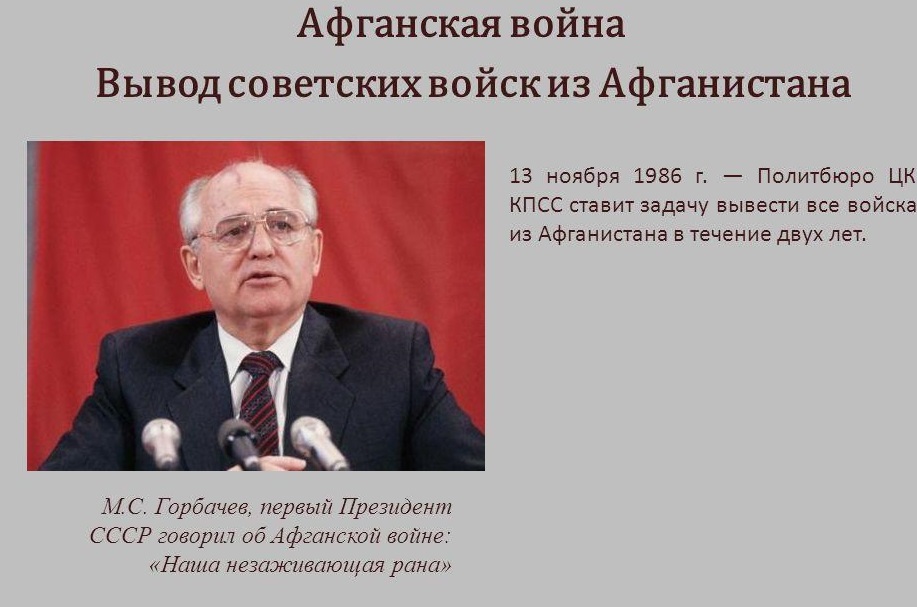 Решение Горбачева о выводе советских войск из Афганистана