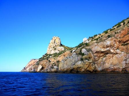 Крым, вид с моря на горы