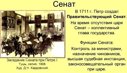 Образование российского Сената по Указу Петра Великого